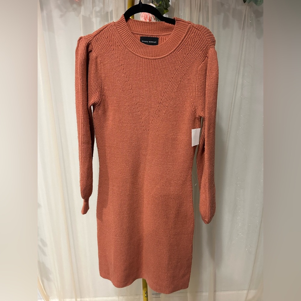 Donna Morgan Women's Long Sleeve Knit Dress in Coral